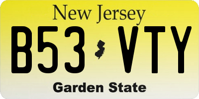 NJ license plate B53VTY
