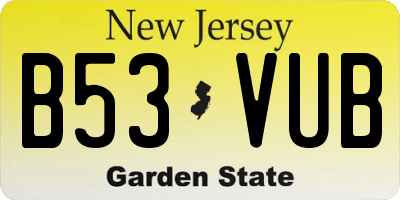 NJ license plate B53VUB