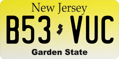 NJ license plate B53VUC