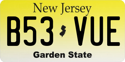 NJ license plate B53VUE