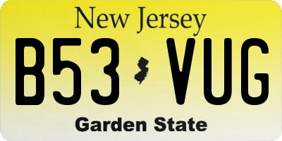 NJ license plate B53VUG