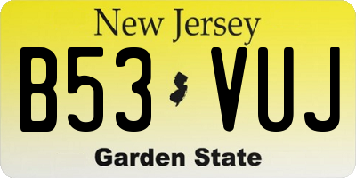NJ license plate B53VUJ