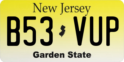 NJ license plate B53VUP