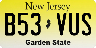 NJ license plate B53VUS