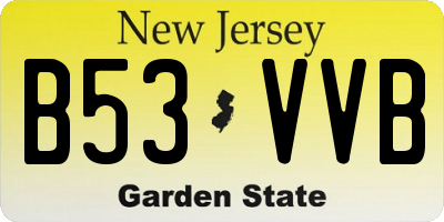 NJ license plate B53VVB