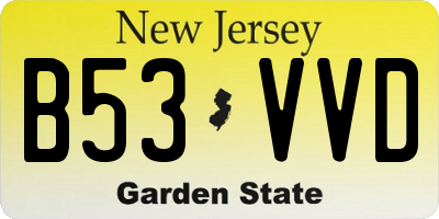 NJ license plate B53VVD