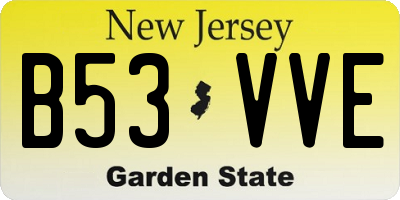 NJ license plate B53VVE