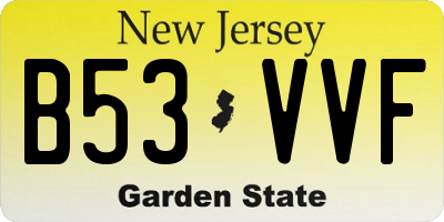 NJ license plate B53VVF