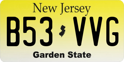 NJ license plate B53VVG