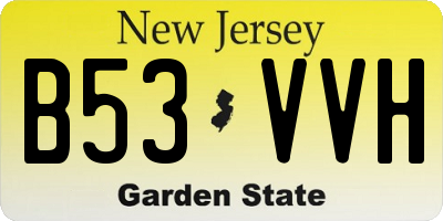 NJ license plate B53VVH