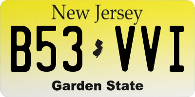 NJ license plate B53VVI