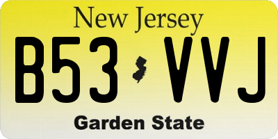 NJ license plate B53VVJ
