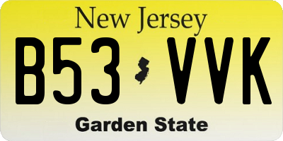 NJ license plate B53VVK