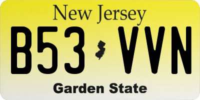 NJ license plate B53VVN