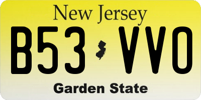 NJ license plate B53VVO