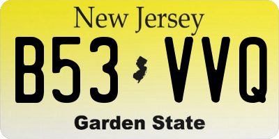 NJ license plate B53VVQ