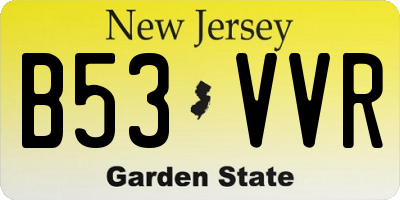 NJ license plate B53VVR