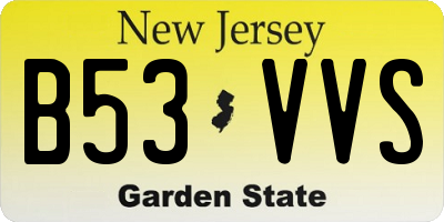 NJ license plate B53VVS