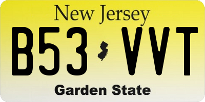 NJ license plate B53VVT
