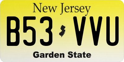 NJ license plate B53VVU