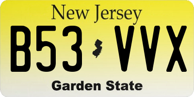 NJ license plate B53VVX