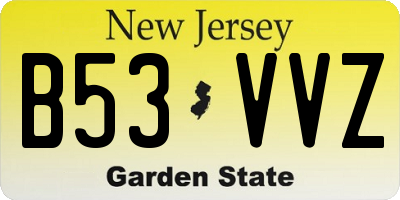 NJ license plate B53VVZ