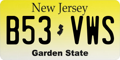 NJ license plate B53VWS