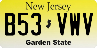 NJ license plate B53VWV