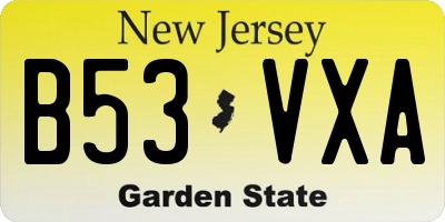 NJ license plate B53VXA