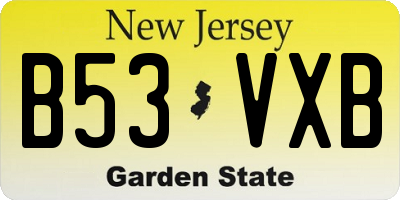 NJ license plate B53VXB