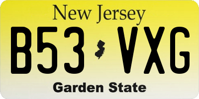 NJ license plate B53VXG
