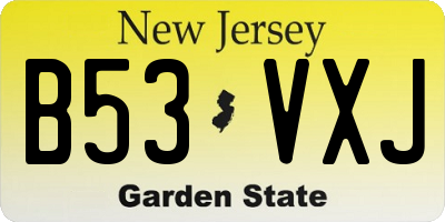 NJ license plate B53VXJ