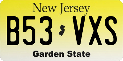 NJ license plate B53VXS