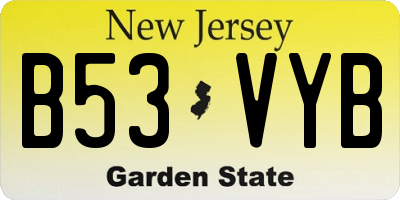 NJ license plate B53VYB