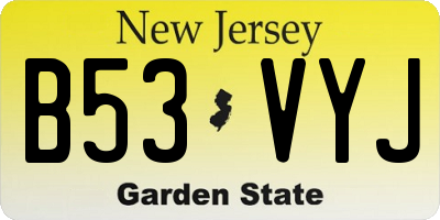 NJ license plate B53VYJ