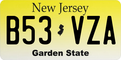 NJ license plate B53VZA