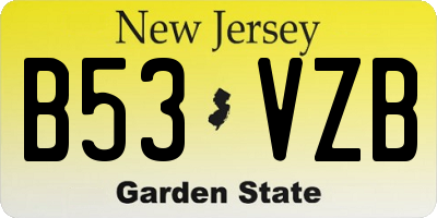 NJ license plate B53VZB