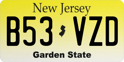 NJ license plate B53VZD