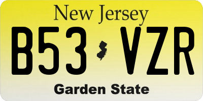 NJ license plate B53VZR