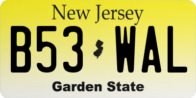 NJ license plate B53WAL