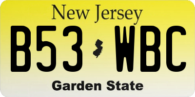 NJ license plate B53WBC