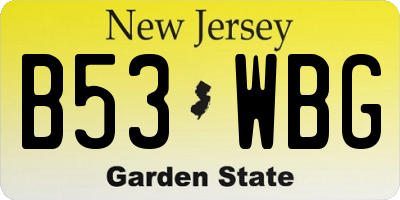 NJ license plate B53WBG