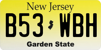 NJ license plate B53WBH