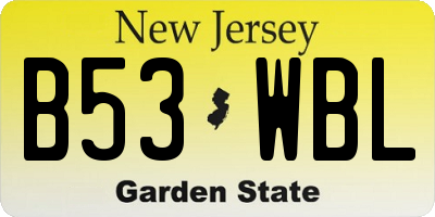 NJ license plate B53WBL