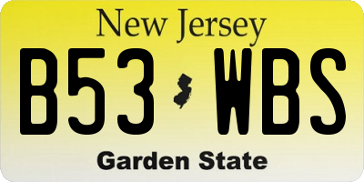 NJ license plate B53WBS