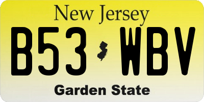 NJ license plate B53WBV