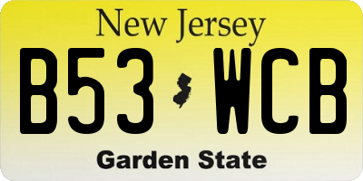 NJ license plate B53WCB