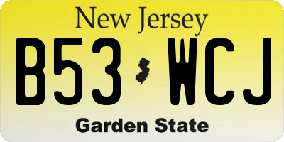 NJ license plate B53WCJ