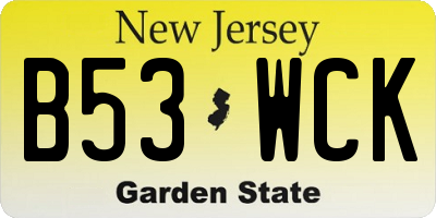 NJ license plate B53WCK