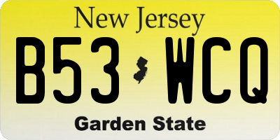 NJ license plate B53WCQ